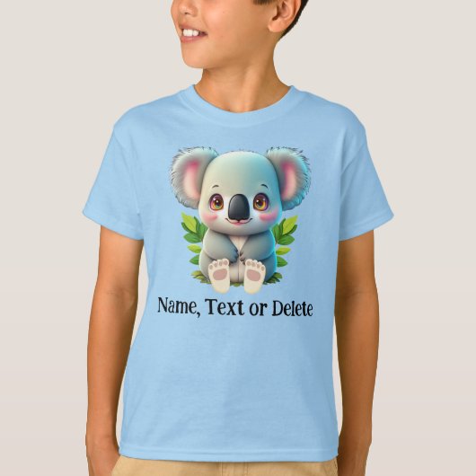 Koalaクマかわいい子供たち野生動物グラフィック Tシャツ (正面)