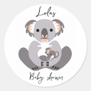 KOALA – ベビーシャワー – 動物パーソナライズされた- ラウンドシール