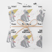 Koala – 動物と男の子のパーティーの名前 ラッピングペーパーシート (インサイチュ)