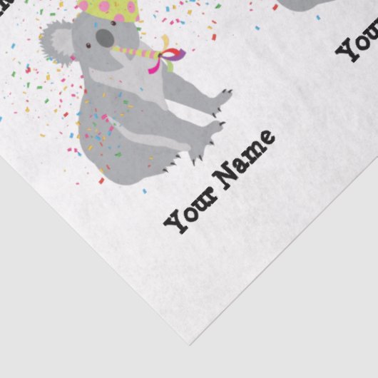 Koala – 動物と男の子のパーティーの名前 薄葉紙 (詳細)