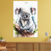 Koala – 水の色を引き伸絵を描ばしキャンバス印刷 キャンバスプリント (インサイチュ (リビング))