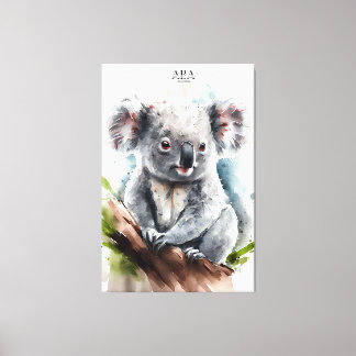 Koala – 水の色を引き伸絵を描ばしキャンバス印刷 キャンバスプリント