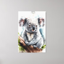 Koala – 水の色を引き伸絵を描ばしキャンバス印刷