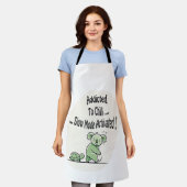 Koala Addicted to Chill 3 message humour エプロン (着用した状態)