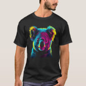 Koala Artwork Colourful Animal Motif Koala Tシャツ (正面)