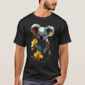 Koala Artwork  Flowers Animal Motif Koala Tシャツ (正面)