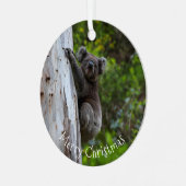 Koala Australia Merry Christmas メタルオーナメント (正面左)
