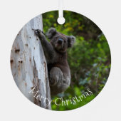 Koala Australia Merry Christmas メタルオーナメント (裏面)
