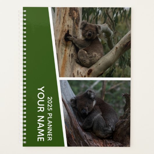 Koala Australia Photo Collage, Green 2025 プランナー手帳 (正面)