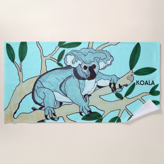 Koala Beach Blanket ビーチタオル (正面)