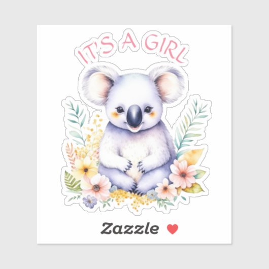 Koala Bearをテーマにした女の子ベビーシャワー シール (シート)
