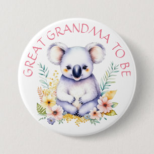 Koala Bearをテーマにした素晴らしおばあちゃん赤ちゃんシャワー 缶バッジ
