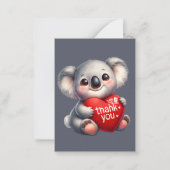 Koala bear感謝していのメッセージを追加した可愛い ノートカード (正面)