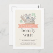 Koala Bear我々はカップルの赤ちゃんシャワーを心待ちできる ポストカード (正面/裏面)