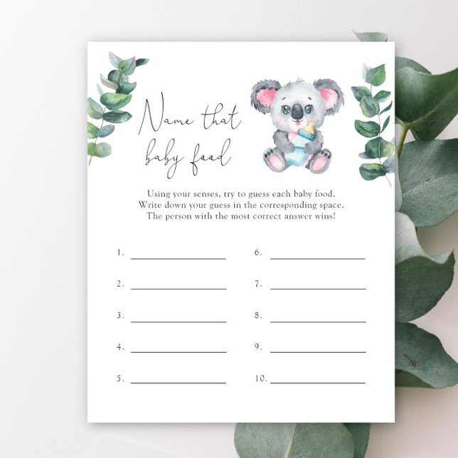 Koala bear – そのベビーフードシャワーゲーム (クリエイターアップロード済み)