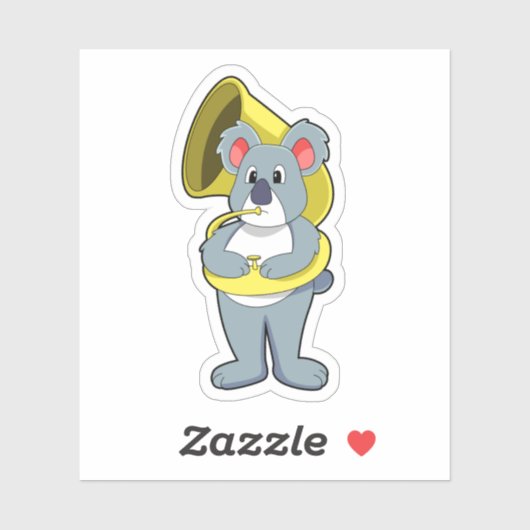 Koala bear at Music with Saxphone.PNG シール (シート)