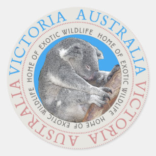 Koala Bear Australiaステッカー ラウンドシール