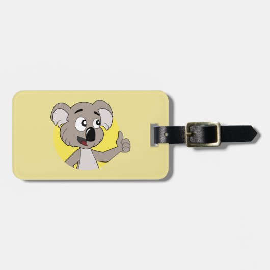 Koala bear cartoon luggage tag ラゲッジタグ (正面横)