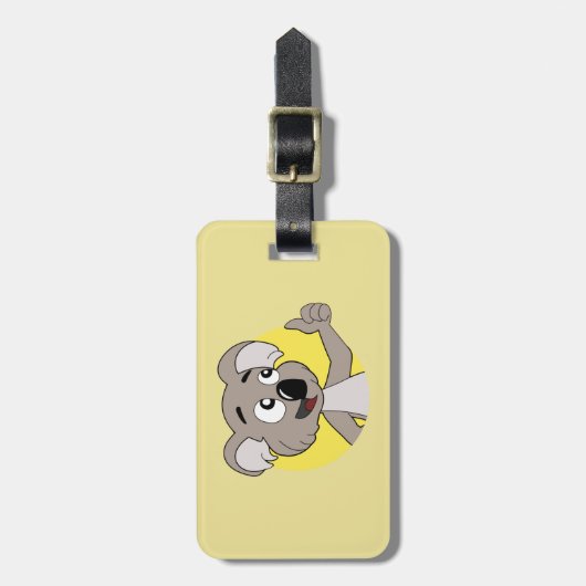 Koala bear cartoon luggage tag ラゲッジタグ (正面縦)