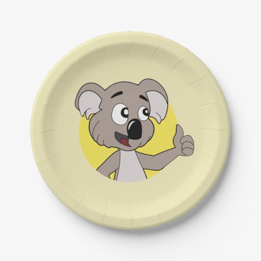 Koala bear cartoon paper plates ペーパープレート (正面)