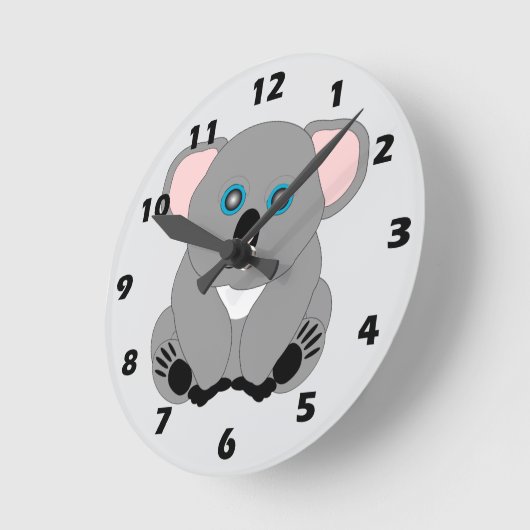 Koala Bear Design ラウンド壁時計 (傾斜)