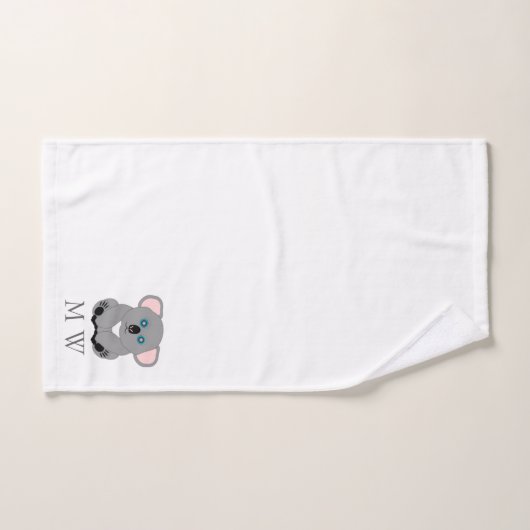 Koala Bear Design Monogrammed バスタオルセット (ハンドタオル)