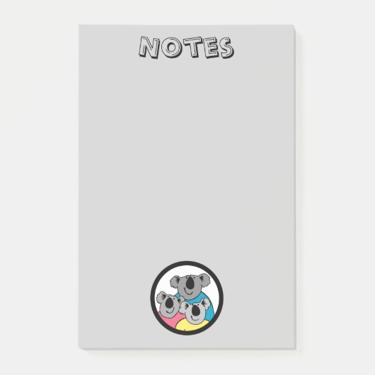 Koala Bear Family Post-It Notes ポストイット (正面)