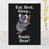 Koala Bear Funny カード (黄色い花)