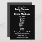 Koala Bear Funny Baby Shower 招待状 (正面/裏面)