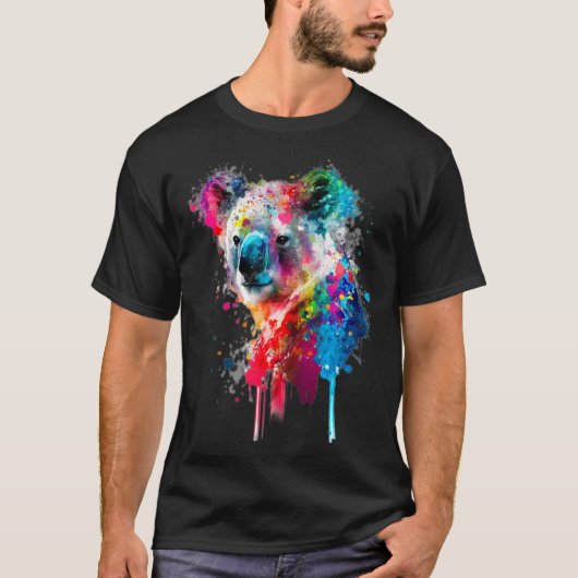 Koala Bear Paint Splatter Australian Animal  Koala Tシャツ (正面)