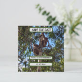 Koala Bear Save The Date Australiaスタイル、 案内状 (スタンド正面)