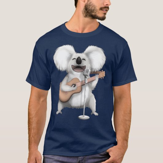 Koala Bear Singing Guitar Player Musician Music Tシャツ (正面)