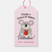Koala Bear Valentine's Day Classroom School Card ギフトタグ (正面)