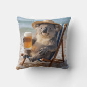 Koala Bear With a Beer on a Beach クッション (裏面)