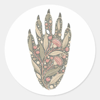 Koala Botanical Footprint Nature Sticker ラウンドシール