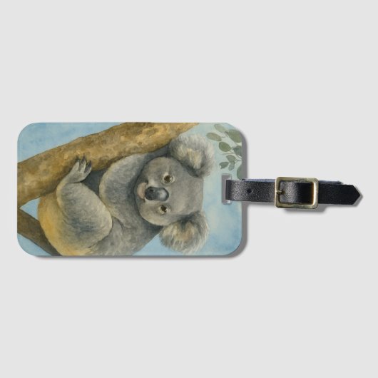 Koala Calm – Watercolor Wildlife ラゲッジタグ (正面横)