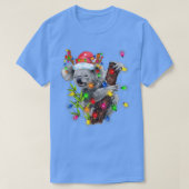 Koala Christmas Lights Funny Santa Hat Merry Chris Tシャツ (デザイン正面)