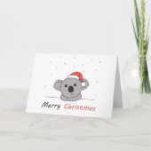 Koala Christmas Snow Winter Animals Koalas Coffee  シーズンカード (正面)
