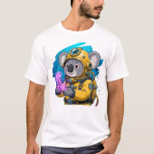 Koala Deep Sea Diver Cute Cartoon Explorer Tシャツ (正面)