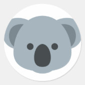 Koala emoji ラウンドシール (正面)
