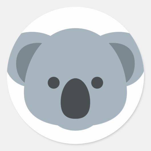 Koala emoji ラウンドシール (正面)