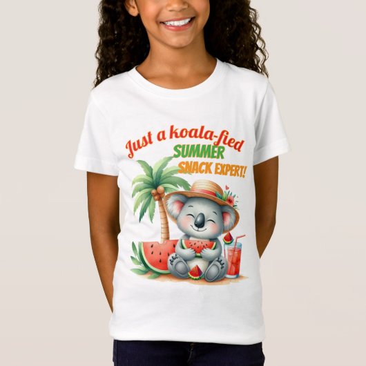 Koala-fied Summer Snack Expert – Funny Beach Vibes Tシャツ (正面)