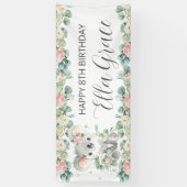 Koala Floral Eucalyptus Greenery Welcome Backdrop  横断幕 (縦)