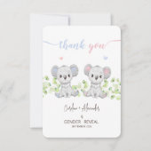 Koala Gender Revealサンキューカードパーティー。 サンキューカード (正面)