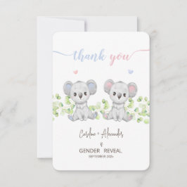 Koala Gender Revealサンキューカードパーティー。 サンキューカード