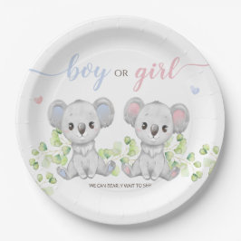 Koala Gender Reveal Partyの紙皿。 ペーパープレート