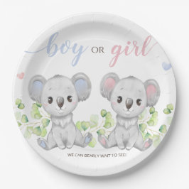 Koala Gender Reveal Partyの紙皿。 ペーパープレート