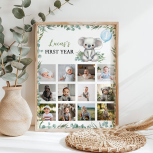 Koala Greenery First Year Photo Milestoneポスター ポスター