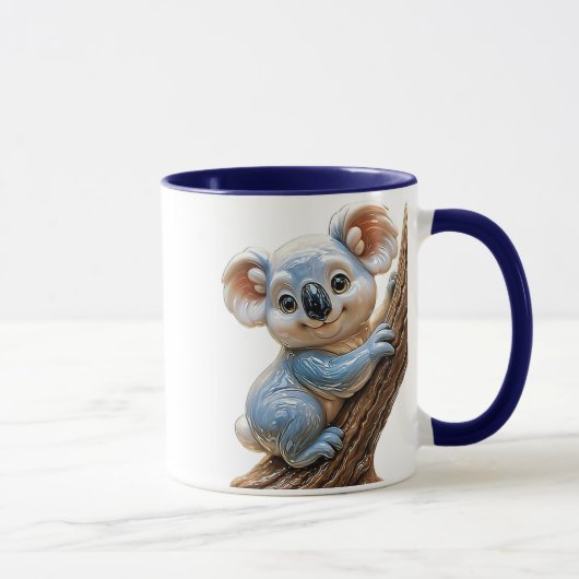 Koala heureux sur tronc マグカップ (右)