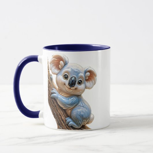 Koala heureux sur tronc マグカップ (左)
